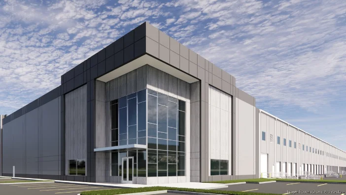 Structural steel and site work on a commercial industrial build